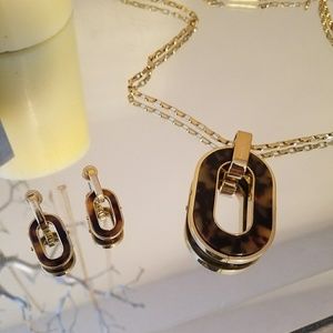NWOT SET: Michael Kors Tortoise Earrings/Necklace